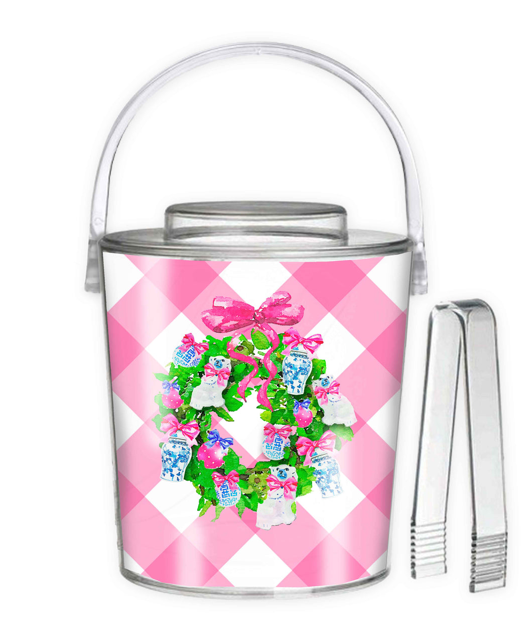 Chinoiserie Wreath Christmas Ice Bucket