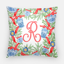 Load image into Gallery viewer, Chinoiserie Garland Personalized 20&quot;x20&quot; Pillow Cover, Red