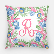 Load image into Gallery viewer, Chinoiserie Garland Personalized 20&quot;x20&quot; Pillow Cover, Pink