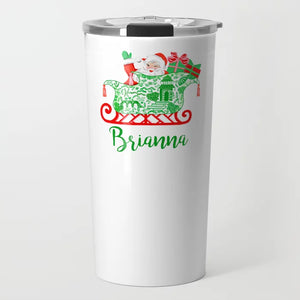 Chinoiserie Sleigh Ride Personalized Travel Tumbler