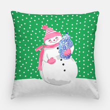 Load image into Gallery viewer, Snowoiserie 18&quot;x18&quot; Christmas Pillow with Insert
