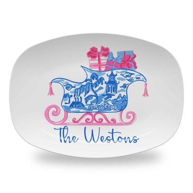 Chinois Sleigh Personalized Melamine Platter