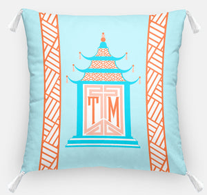 Royal Pagoda Personalized Pillow, Moonstone,18"x18" or 20"x20"