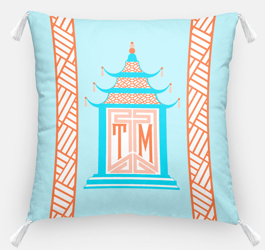 Royal Pagoda Personalized Pillow, Moonstone,18
