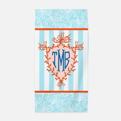 Coral Crest Personalized Beach Towel