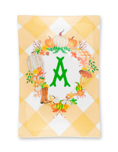 Custom Fall Crest Glass Trinket Tray, Butternut