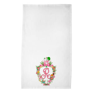 Christmas Crest Personalized Poly Twill Tea Towels, Set of 2