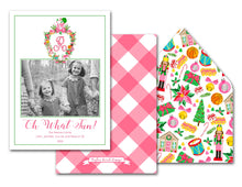 Load image into Gallery viewer, Christmas Crest Personalized Photo Holiday Card, 5&quot; x 7&quot; A7 Size