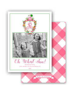 Christmas Crest Personalized Photo Holiday Card, 5" x 7" A7 Size