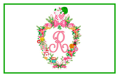 Christmas Crest Personalized Paper Tear-away Placemat Pad