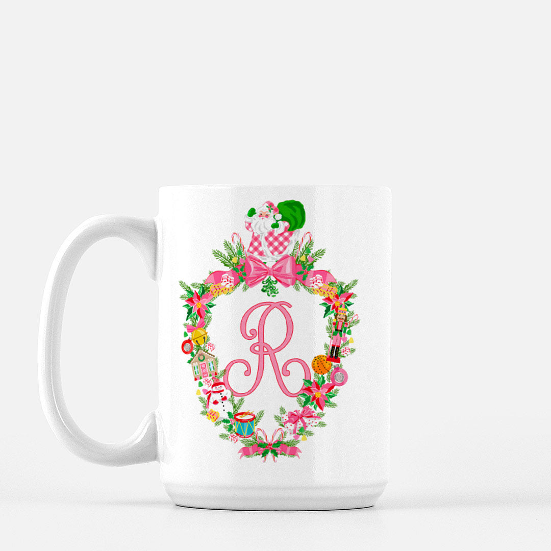 Christmas Monogram Custom Mugs