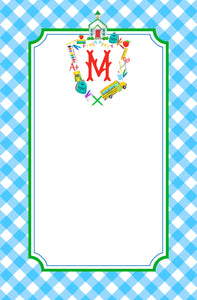 Custom School Crest Personalized Notepad, Multiple Sizes Available