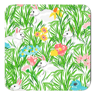 Bunnies in the Garden Cork Backed Easter Coasters - Set of 4