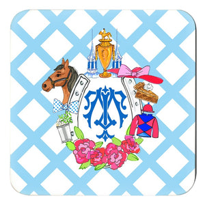 Derby Crest Personalized 4"x 4" Paper Coasters