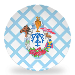 Derby Crest Set of (4) Personalized, 10" Dia. Melamine Plates