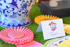 Derby Crest Tented Place Cards