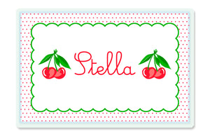 Dotted Cherry Children's Personalized Laminated Placemat