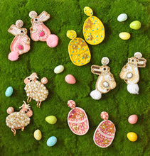 Load image into Gallery viewer, Easter Bunny Statement Holiday Earrings