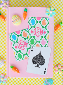 Easter Egg Trellis Personalized Playing Cards, Grass