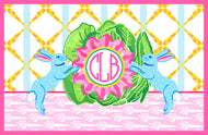 Bunnies & Cabbage Personalized Paper Tear-away Placemat Pad