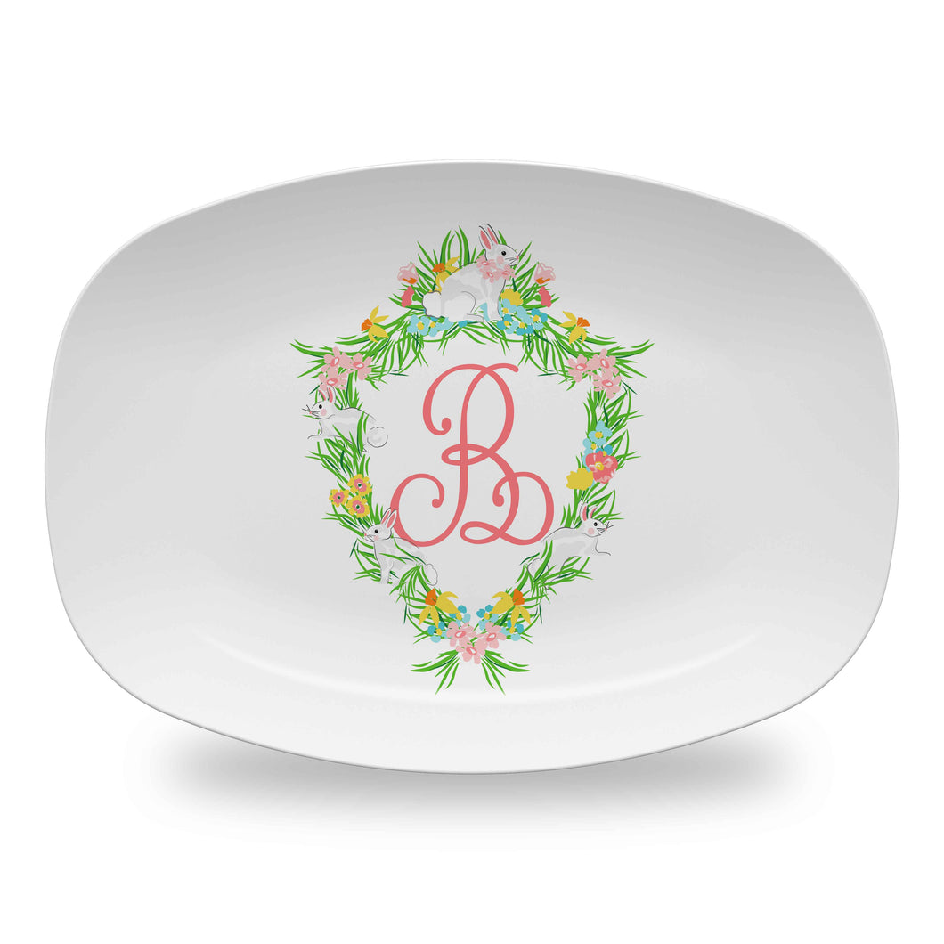 Easter Crest Personalized Melamine Platter
