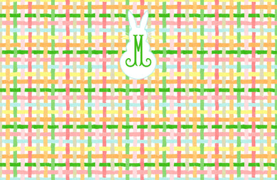 Easter Plaid Personalized Paper Tear-away Placemat Pad