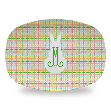 Easter Plaid Personalized Melamine Platter