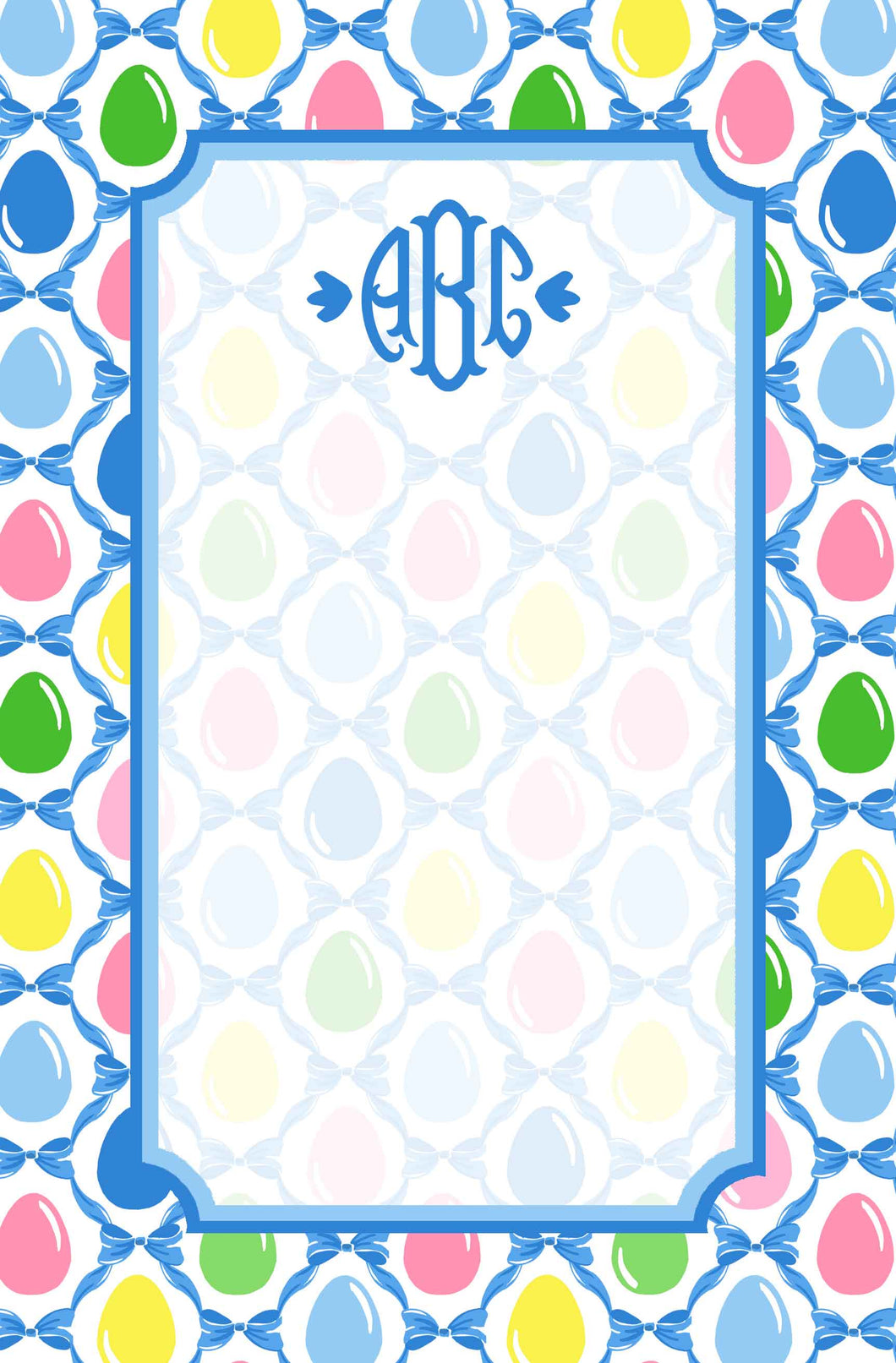 Easter Egg Trellis Personalized Notepad, Blue, Multiple Sizes Available