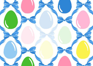 Easter Egg Trellis Tented Place Cards, Blue