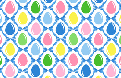 Easter Egg Trellis Paper Tear-away Placemat Pad, Blue