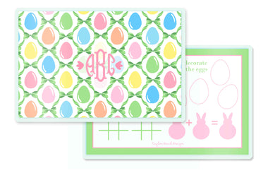 Easter Egg Trellis Children's Personalized Laminated Placemat, Grass