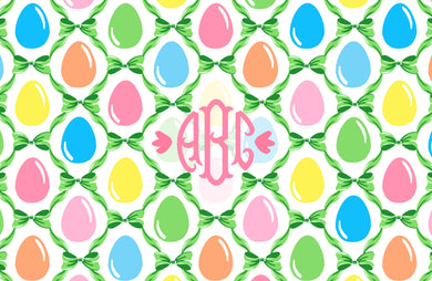 Easter Egg Trellis Personalized Paper Tear-away Placemat Pad, Grass