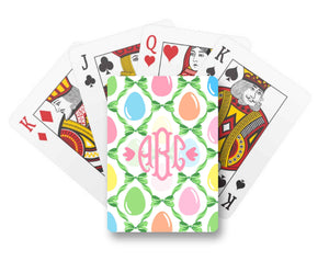 Easter Egg Trellis Personalized Playing Cards, Grass