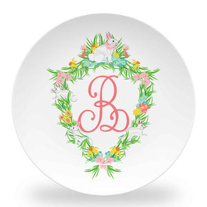 Easter Crest Set of (4) Personalized 10" Dia. Melamine Plates