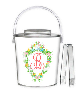 Easter Crest Personalized Ice Bucket, White