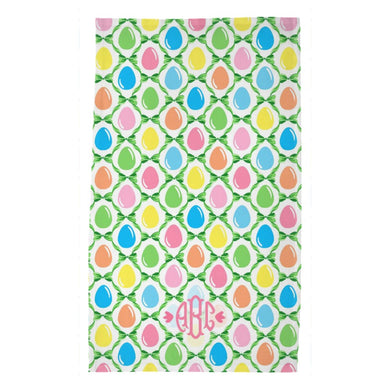 Easter Egg Trellis Personalized Poly Twill Tea Towels, Set of 2, Grass