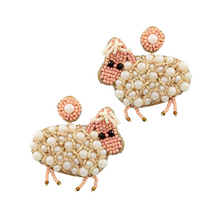 Load image into Gallery viewer, Easter Lamb Statement Holiday Earrings