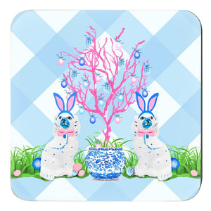 Spring Staffies Cork Backed Easter Coasters - Set of 4, Blue