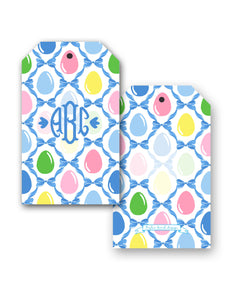 Easter Egg Trellis Personalized Hang Tags, Blue