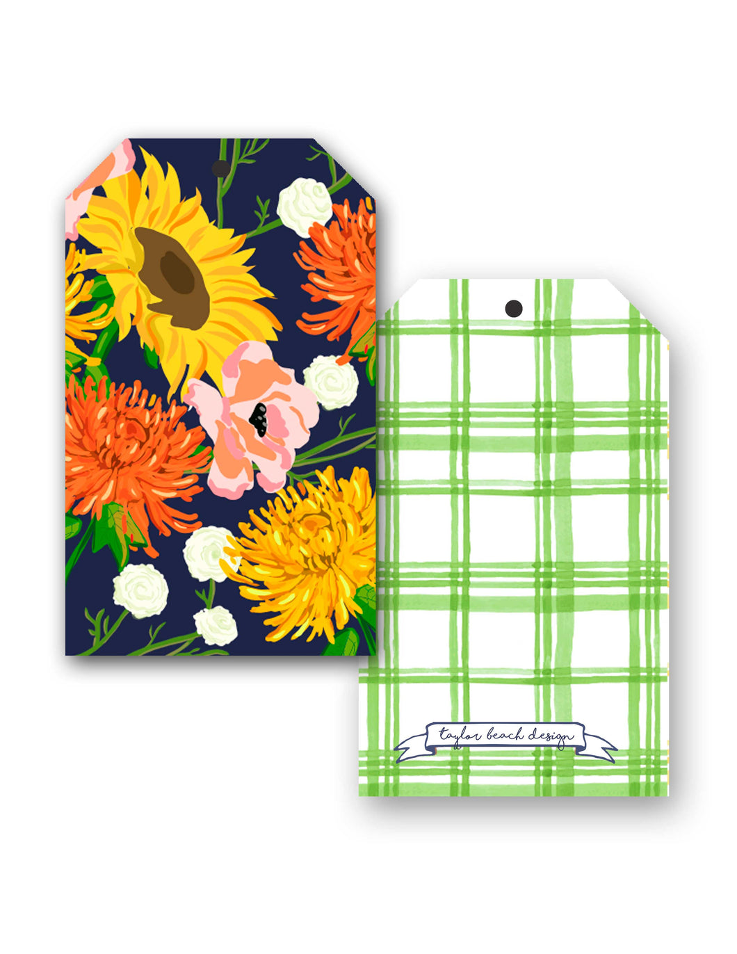 Hello Fall Floral Hang Tags, Navy