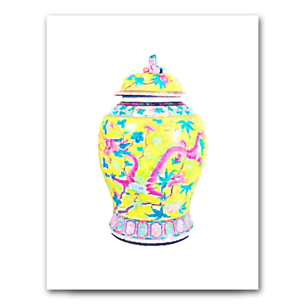 Famille Jaune Ginger Jar Art Print