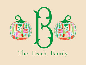 Famille Rose Pumpkin Thanksgiving Gift Sticker Labels, Foddershock, Set of 24