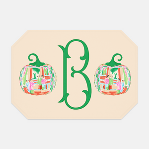 Famille Rose Pumpkin Set of (2) Personalized Fabric Placemats, Foddershock
