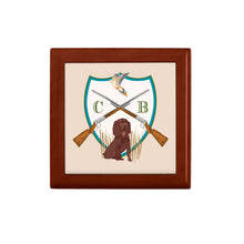 Load image into Gallery viewer, Men&#39;s Dove Hunt Personalized Custom Crest Wooden Keepsake Box