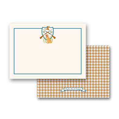 Men's Duck Hunting Custom Crest Personalized Flat Note Cards