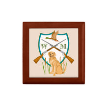 Load image into Gallery viewer, Father&#39;s Day Custom Duck Hunting Crest Personalized Wooden Keepsake Box