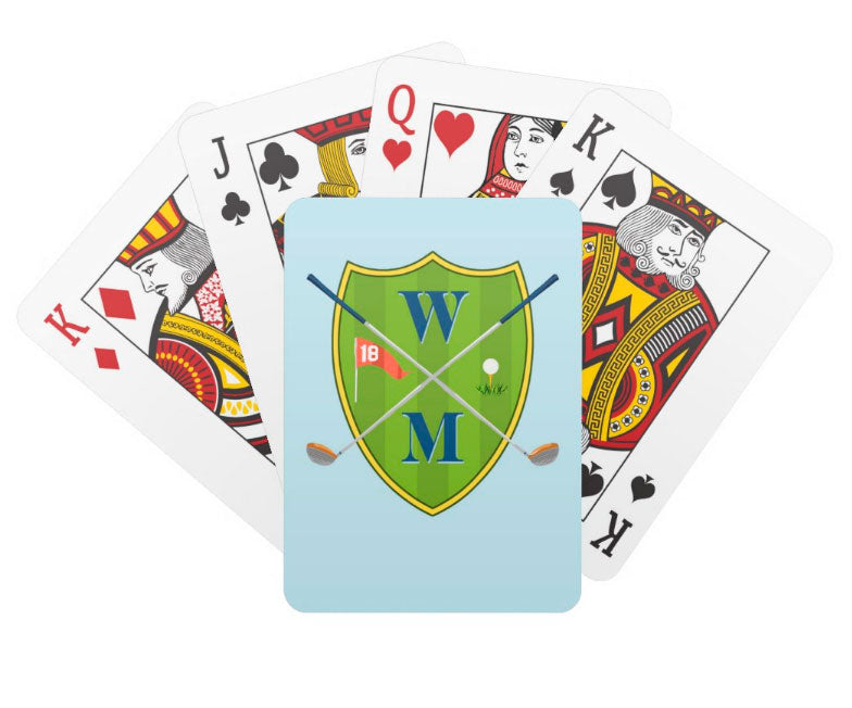 Father's Day Custom Golf Crest Personalized Playing Cards