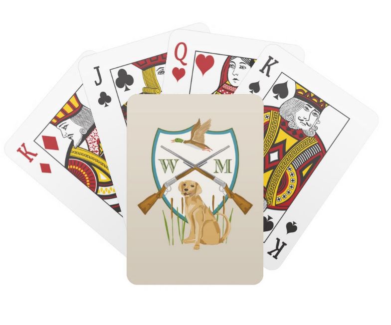 Father's Day Custom Duck Hunting Crest Personalized Playing Cards