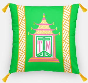 Royal Pagoda, Malachite, Euro Pillow & Insert, 26"x26"