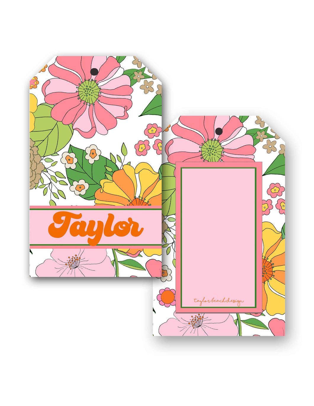 Groovy Blooms, Marshmallow Personalized Hanging Gift Tags